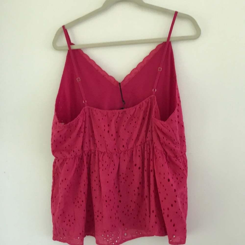 Y2K Flattering Babydoll Bust Eyelet Spaghetti-Strap Cami Pink Plus Size 3X NEW - Picture 6 of 6